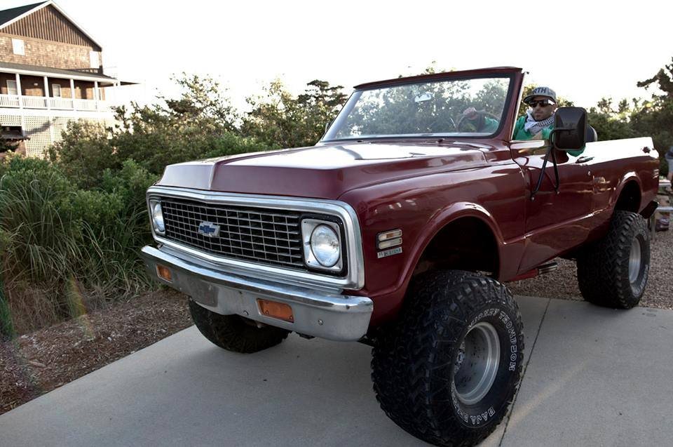 Vintage pickup truck on location