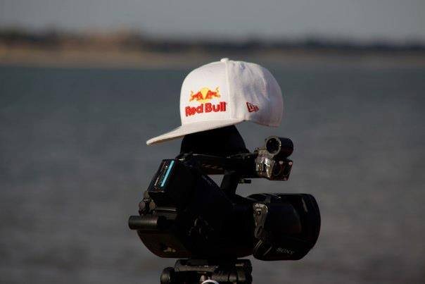 Camera rig by the sea